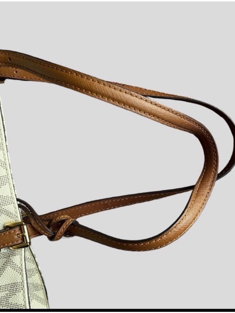 Michael Kors White and Cedar Signature MK Tote - Picture 7 of 9